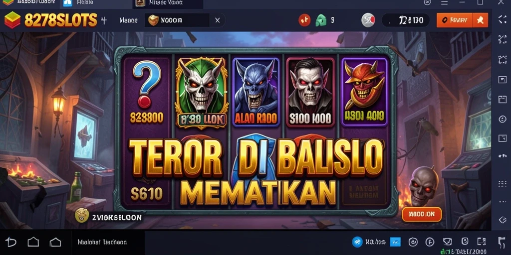 Screenshot gameplay 8278SLOTS yang menyeramkan dengan nuansa horor mendalam.