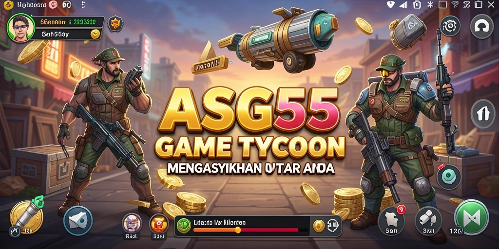 Tangkapan layar utama ASG55 menampilkan gameplay Tycoon yang seru.