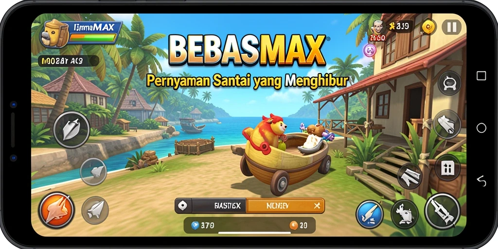 Tampilan menarik dari gameplay BEBASMAX yang penuh warna.