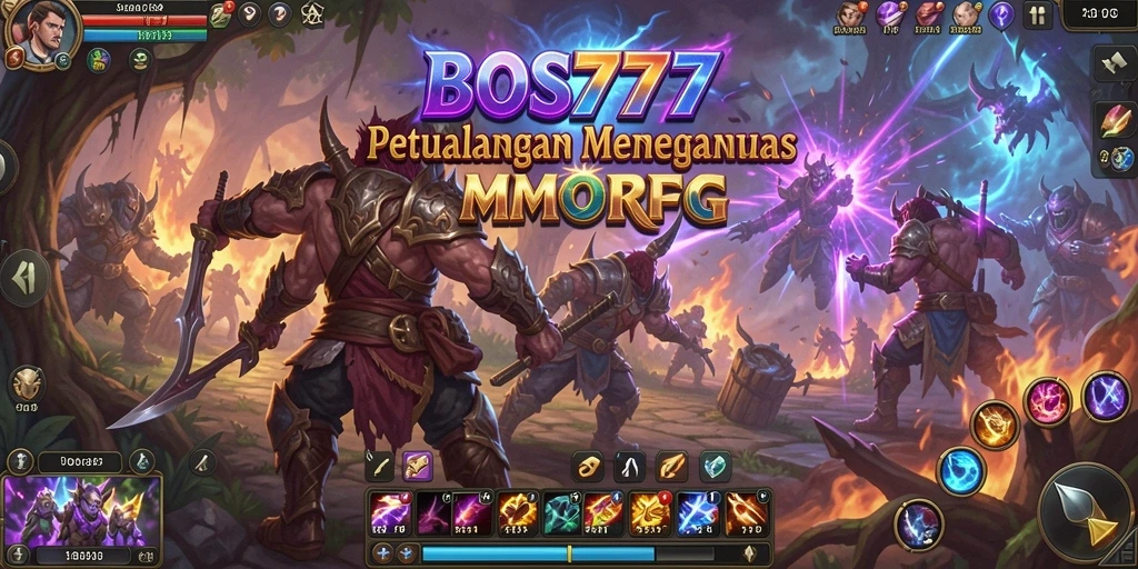 Tampilan gameplay epik dalam petualangan MMORPG.
