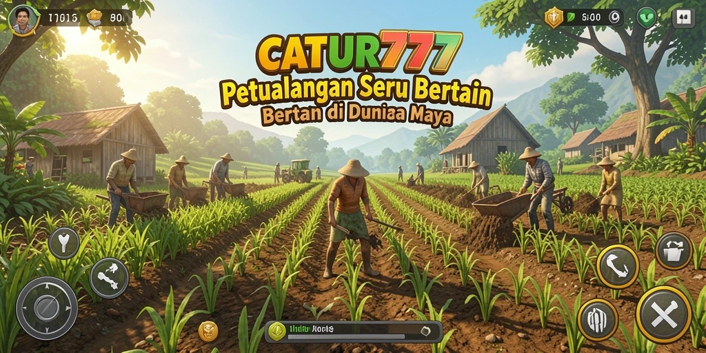 Tangkapan layar menunjukkan gameplay seru di ladang yang subur