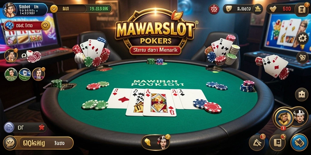 Tampilan menarik dari gameplay Poker di MAWARSLOT.