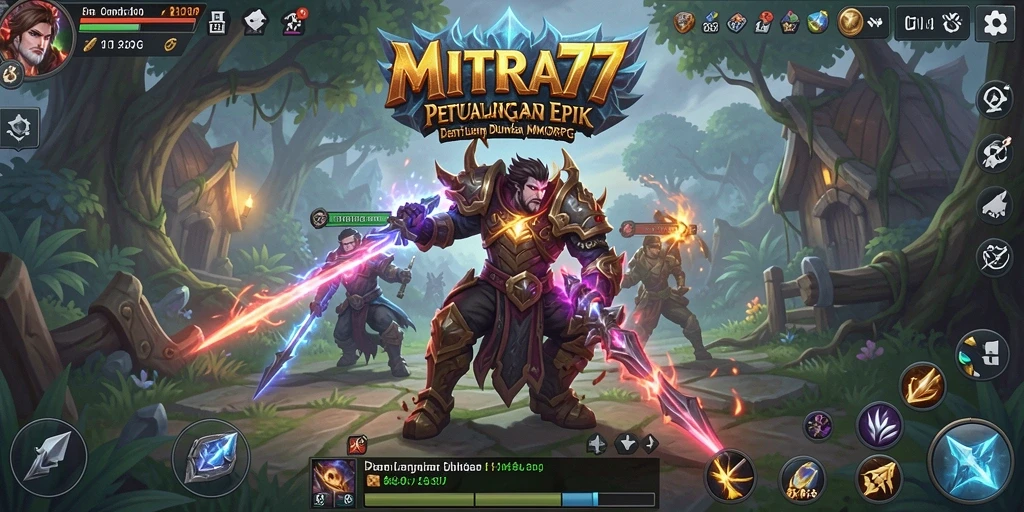 Tampilan gameplay seru dari MITRA77 dengan aksi pertarungan yang mendebarkan.