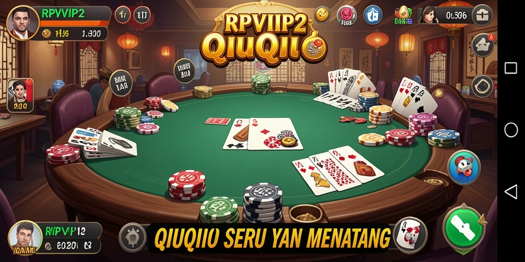 Tampilan gameplay seru RPVIP2 dengan kartu QiuQiu.