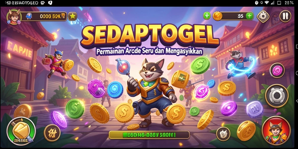 Screenshot gameplay SEDAPTOGEL yang menampilkan aksi seru dalam permainan Arcade.
