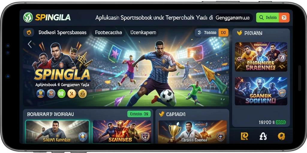 Screenshot SPINGILA menampilkan antarmuka taruhan olahraga yang interaktif.