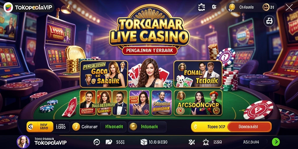 Screenshot gameplay TOKOPEDIAVIP menampilkan suasana kasino yang hidup.